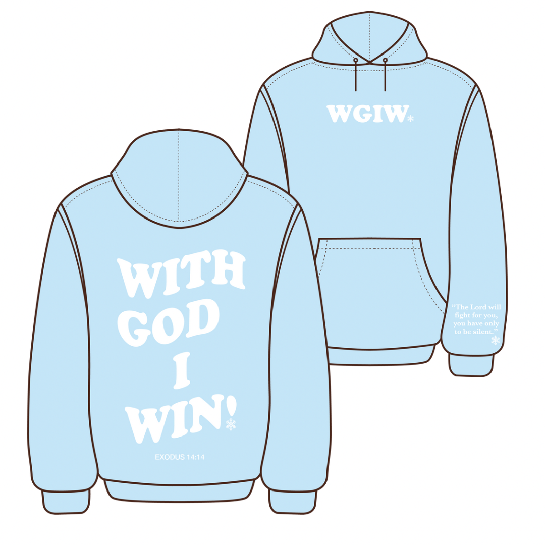 Icy Blue WGIW Puff Print Hoodie