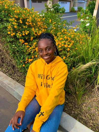 Yellow WGIW Hoodie - With God, I Win! Clothing