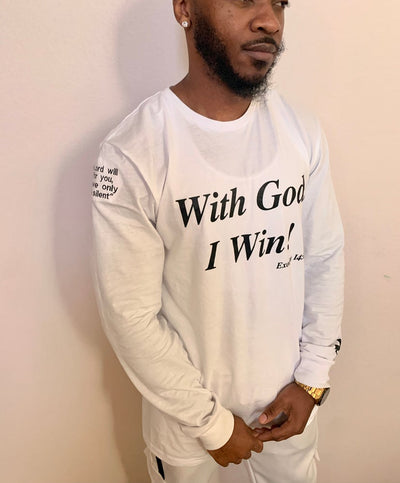 White WGIW Longsleeve - With God, I Win! Clothing