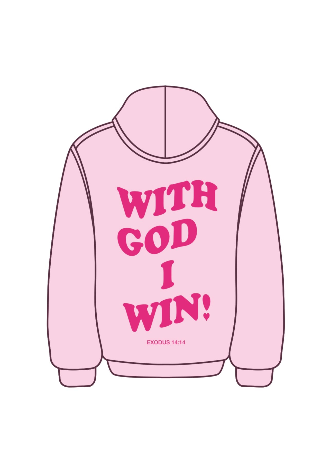 VDAY EDITION WGIW Puff Print Hoodie - With God, I Win! Clothing