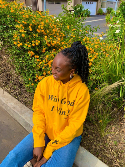 Yellow WGIW Hoodie - With God, I Win! Clothing