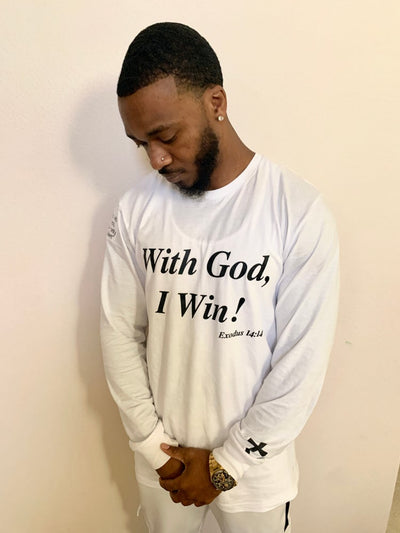 White WGIW Longsleeve - With God, I Win! Clothing