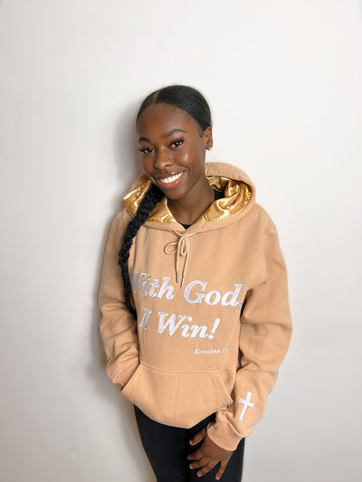 Beige Satin Lined WGIW Hoodie