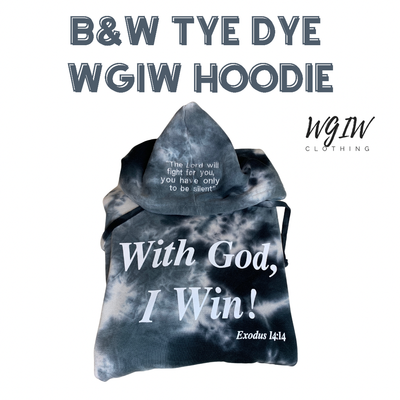 Kids Black Tye Dye WGIW Hoodie - With God, I Win! Clothing